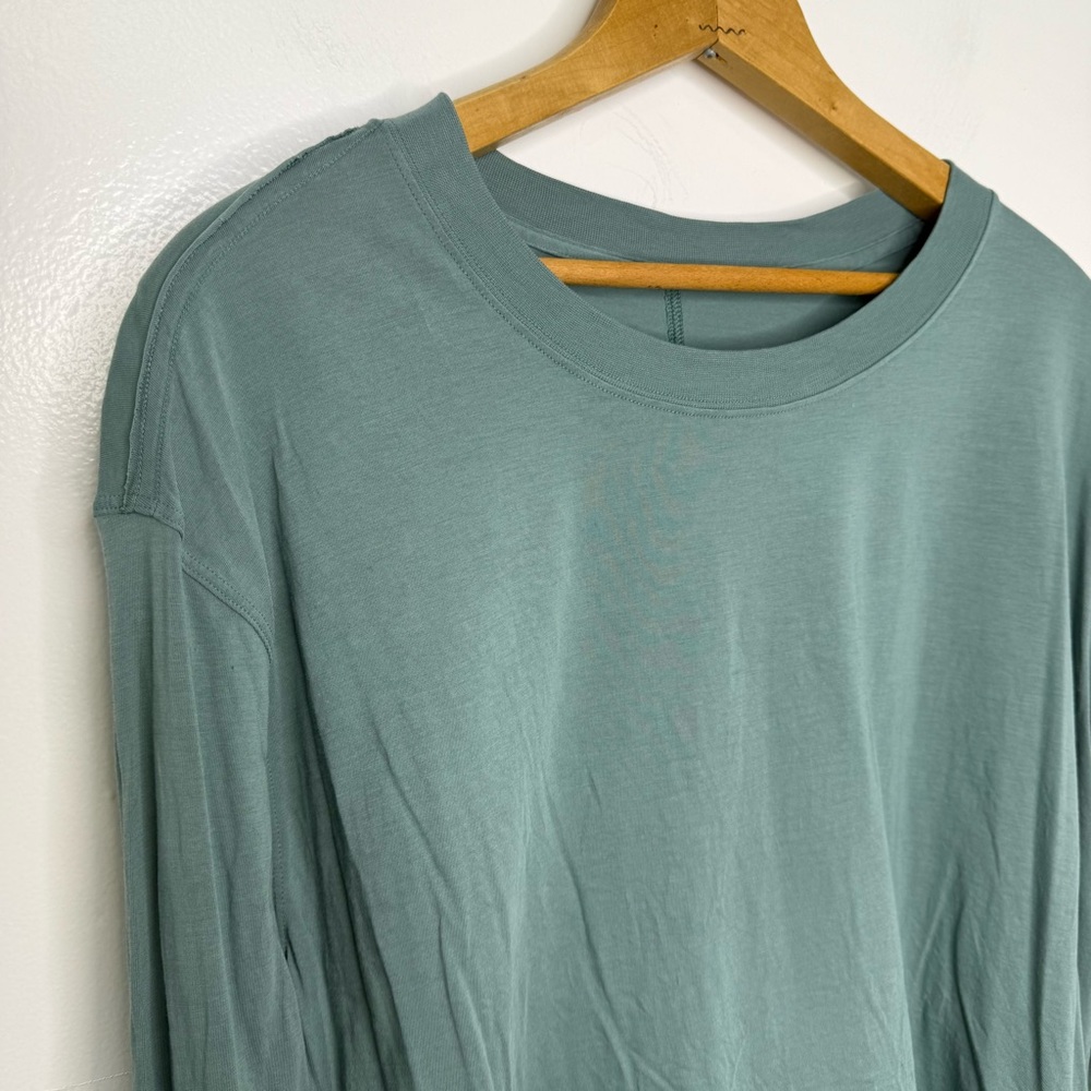 LULULEMON Tidewater Teal All Yours Cotton Long Sleeve Shirt - Picture 3 of 6